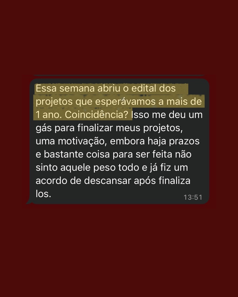 Depoimento descanso e novos projetos